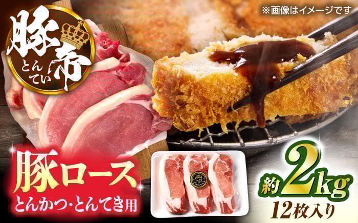 
            豚帝 ロースとんかつ・とんてき用 カット 約2kg（1枚約170〜180g×12枚）【KRAZY MEAT(小田畜産)】 [ZCP147]
          