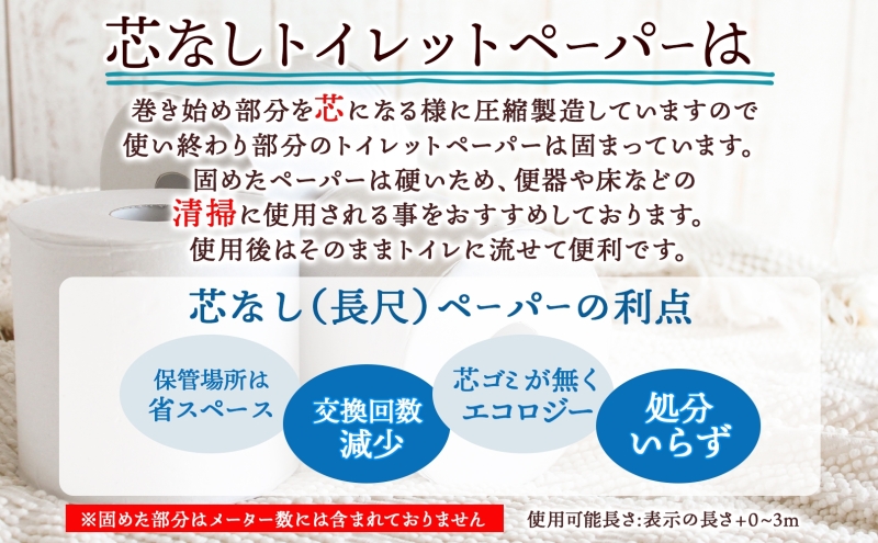 定期便 2ヶ月毎3回 無包装 芯なしトイレットペーパー シングル 130m 36ロール 紙 2倍巻き ペーパー 日用品 消耗品 再生紙 無香料 まとめ買い ストック 長持ち 防災 JIS規格 114m