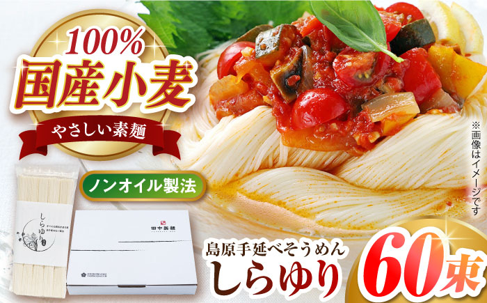 
国産小麦100% 島原手延べそうめん しらゆり 50g×60束 3kg ノンオイル製法で作った体に優しい素麺 長崎県/田中製麺 [42ACAF014]
