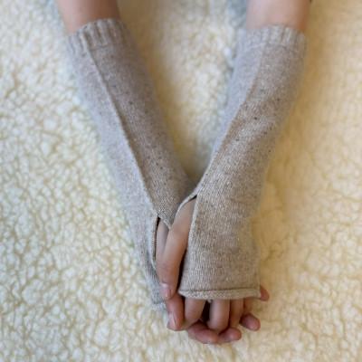 ふるさと納税 岡崎市 MELTY WOOL アームウォーマー(マダラベージュ)