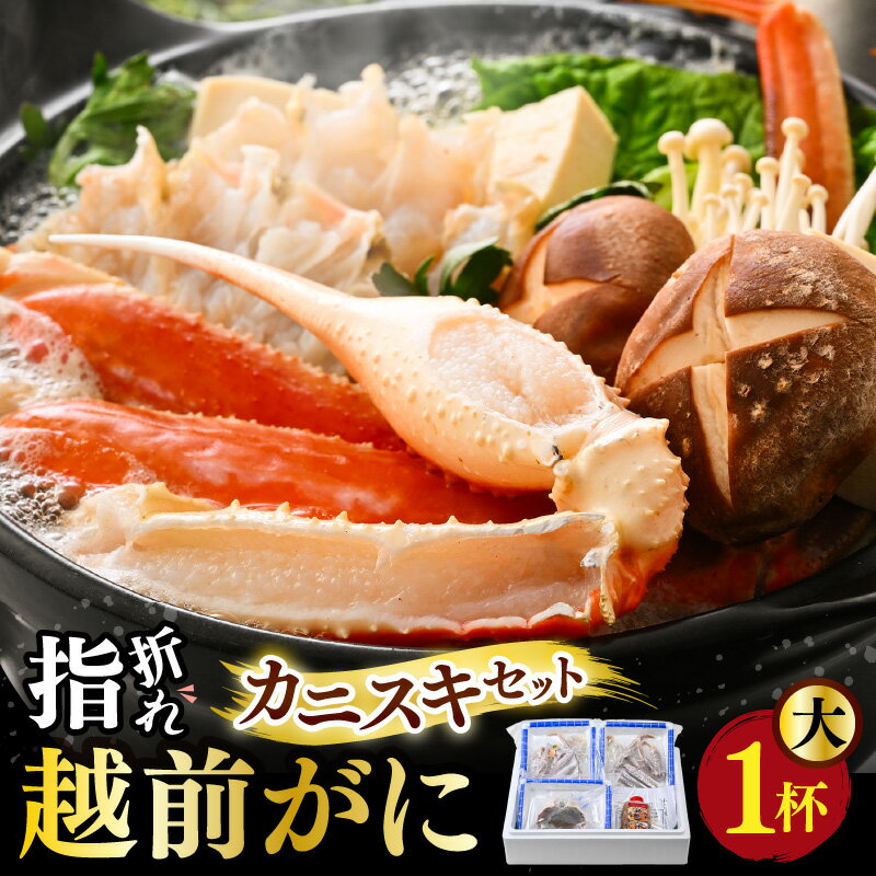 【ふるさと納税】【先行予約】 【訳あり】超うまい！！指折れ越前がに(大)　カニスキセット 1杯 やまに仕込み ※12月発送不可【2026年11月中旬～2027年3月発送】