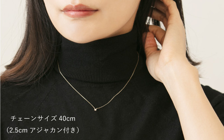 クール！！スクエアデザイン K10イエローゴールド ダイヤモンドネックレス アジャ付き 40cm / K10-01-02 金 ゴールド ダイヤ ジュエリー アクセサリー ギフト プレゼント レディース