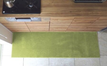 北欧風キッチンマット ラグマットタイプ 65×225cm ノーマル型 ピスタチオ 抗菌防臭 SEK 織人しきもの屋工房