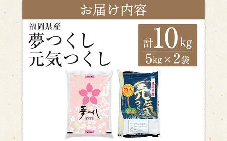 【先行予約】＜令和7年産＞福岡県産米食べ比べ＜白米＞「夢つくし」と「元気つくし」セット　計10kg ＜筑前町＞