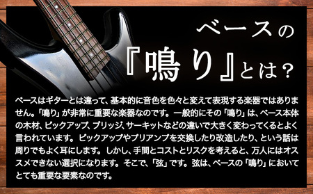 オリジナル高品質ハンドメイドベース弦 ステンレスタイプ　ベース 弦