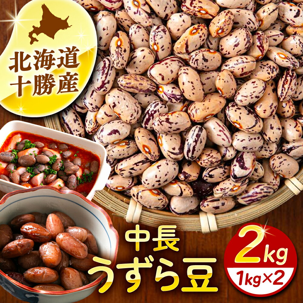 【ふるさと納税】北海道 中長うずら豆 1kg × 2袋 《足寄町》【党崎農場】 中長鶉 中長うずら豆 うずら豆 インゲン豆 北海道産 道産 国産 北海道豆 国産豆 大粒 まめ マメ 栄養 ビタミンB ビタミン 亜鉛 食物繊維 煮物 煮豆 料理 スープ 甘納豆 十勝 [BEAA022]