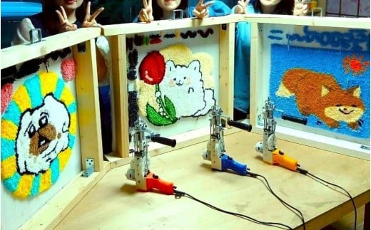 ラグ作りタフティングワークショップチケット / Bloomタフティングスタジオ 40ｃｍ×40ｃｍラグ作り インテリア ハンドメイド  体験