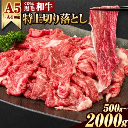 【ふるさと納税】くまもと黒毛和牛 特上 ウデ・モモ 赤身切り落とし 500g ～2kg (牛肉 冷凍 《30日以内に出荷予定(土日祝除く)》冷凍庫 個別 取分け 小分け 個包装 モモ スライス 肉 お肉 しゃぶしゃぶ すき焼きA5 A4　選べる 内容量