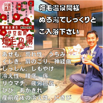 
＜薬用入浴剤＞伊豆函南畑毛の湯:畑毛温泉の成分そのままの「温泉の素」寒椿の湯色10回分【1380545】
