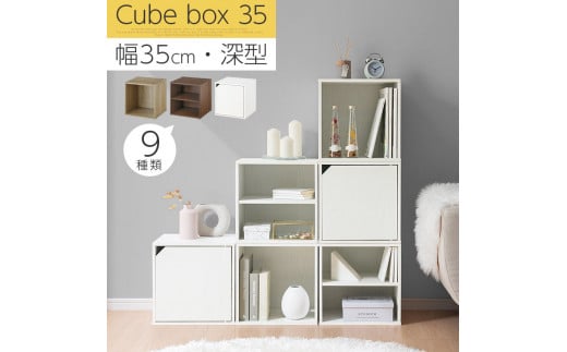 
            【完成品でお届け】木製収納ボックス〔幅35cm〕（選べる3色×3タイプ）キューブボックス 扉付き 35cm カラーボックス 一段 収納ボックス 前開き収納棚 オープンボックス 収納 キャスター台別売り LKANET300103
          