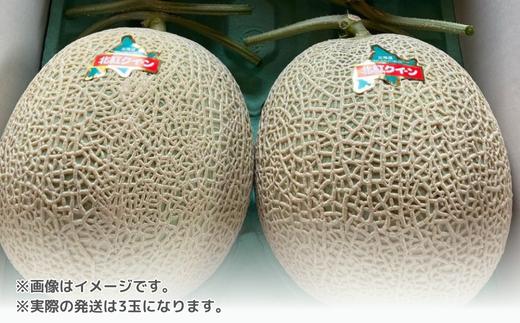 ＜2025年7月上旬よりお届け＞北海道壮瞥産 赤肉メロン「北紅クイーン」3玉入り 約5kg以上 SBTP005