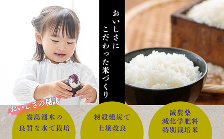 新米 霧島湧水が育む「きりしまのゆめ」夏の笑み(無洗米)12kg 減農薬栽培のお米 [宮崎県産 精米 白米 特A地区 特別栽培米 産地直送 産直 国産米 小分け 真空チャック袋 真空パック ごはん] 