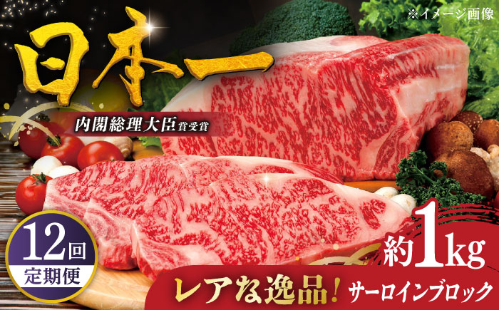 【全12回定期便】幻の和牛 特選平戸和牛サーロインブロック1kg【萩原食肉産業】 [KAD191]
