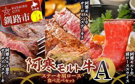 阿寒モルト牛ステーキ肩ロースセットＡ 牛肉 ステーキ サーロイン すき焼き 釧路 肉 F4F-4178