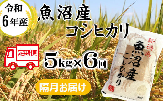 66P390BE 令和6年産 魚沼産コシヒカリ 定期便 5kg×6回【隔月お届け】（小千谷米穀）白米 精米 米 魚沼 魚沼産 新潟県 小千谷市 定期便