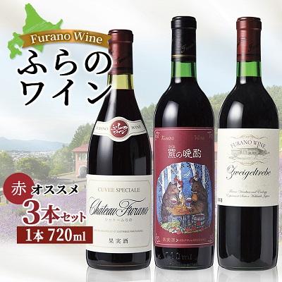 ふるさと納税 富良野市 オススメ!ふらのワイン(赤)3本セット