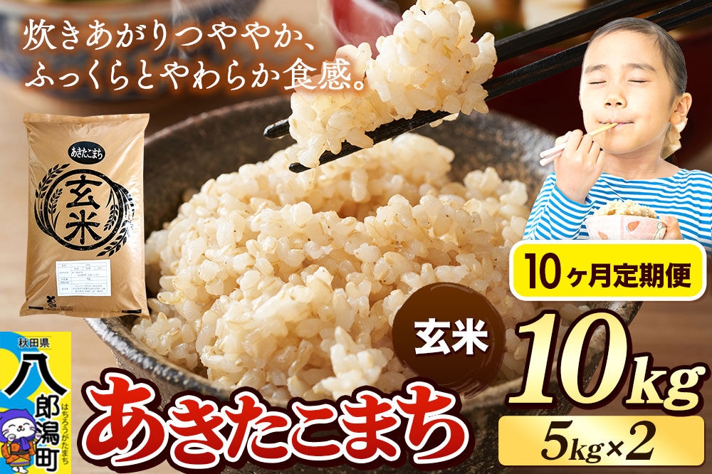 《令和8年産 新米》《定期便10ヶ月》米 あきたこまち 10kg（5kg×2袋）【玄米】秋田県産 [新米 米 コメ 玄米 あきたこまち おいしい 美味しい 安全 自然の恵み]