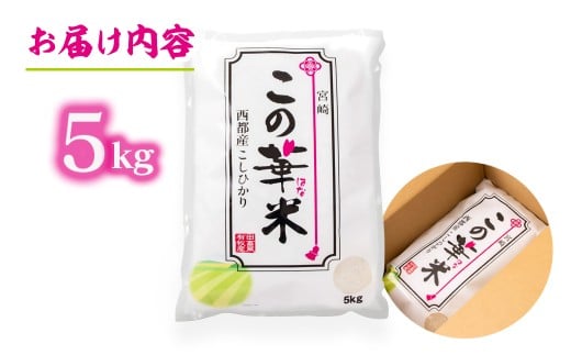 令和7年産 新米こしひかり 『この華米』5kg <1.5-41> 精米 白米 コシヒカリ コシヒカリ:5kg