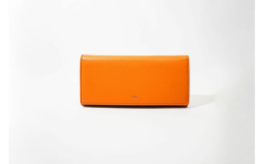 キプリス本革製ササマチ長財布　カラー：オレンジ【革小物 革製品 ソフトシュリンクレザー 牛革 しっとり シーズンレス 職人 財布】