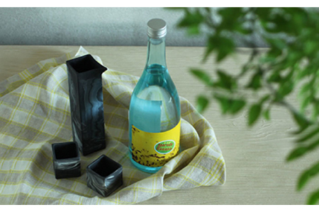 【美濃焼】likestone おうち呑みセット 【芳泉窯】【TOKI MINOYAKI返礼品】食器 徳利 おちょこ ぐい呑み ぐい飲み 冷酒 晩酌 酒器セット 大理石調 モノトーン おしゃれ かっこい