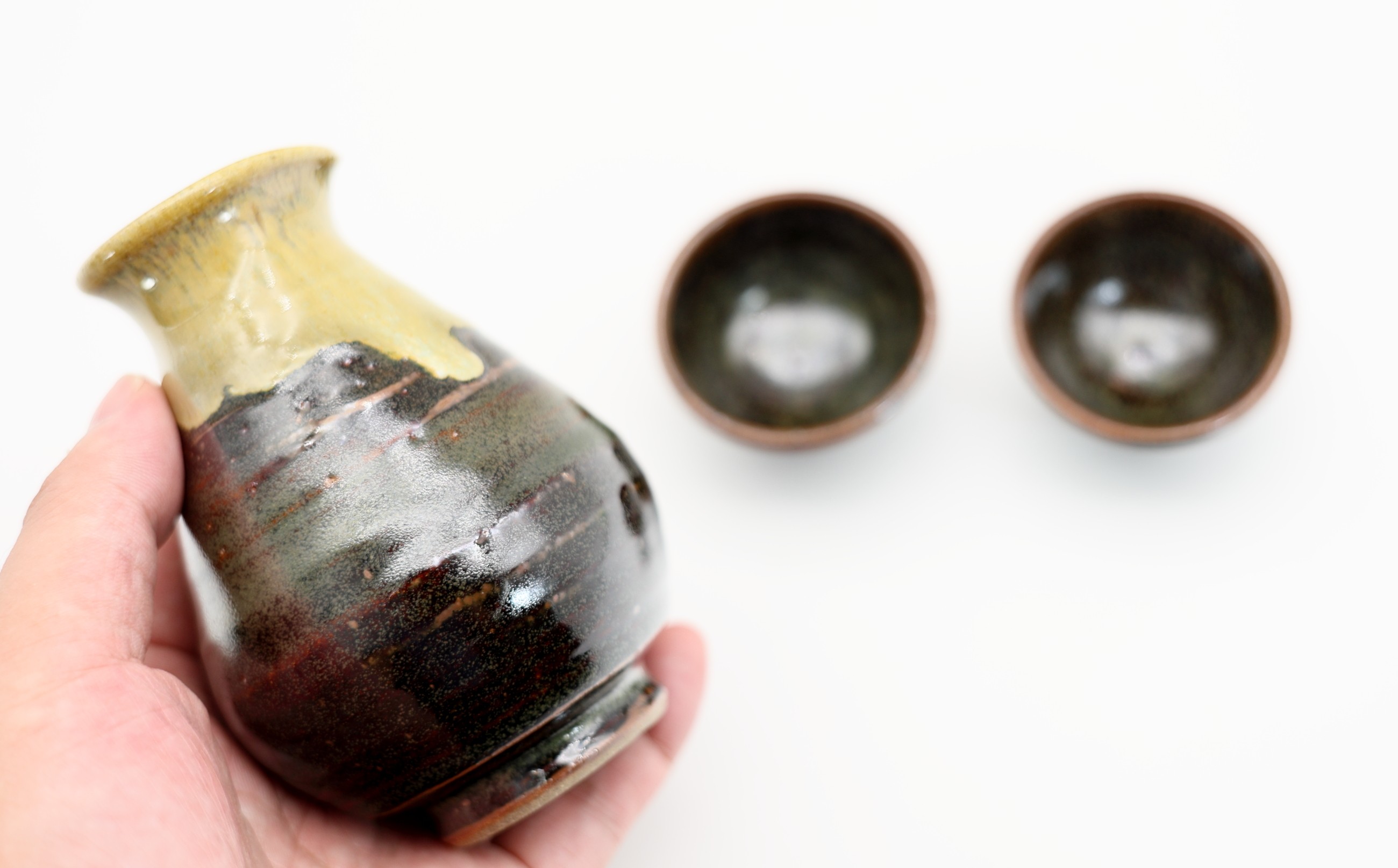鉄釉酒器揃