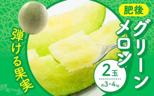 【先行予約】 メロン 肥後グリーンメロン 2玉 約 3kg ～ 4kg 株式会社Foody’s 食彩たかみ 《2027年5月下旬-7月下旬頃出荷》 熊本県 菊池市 フルーツ 果物 メロン 九州産 冷蔵 送料無料