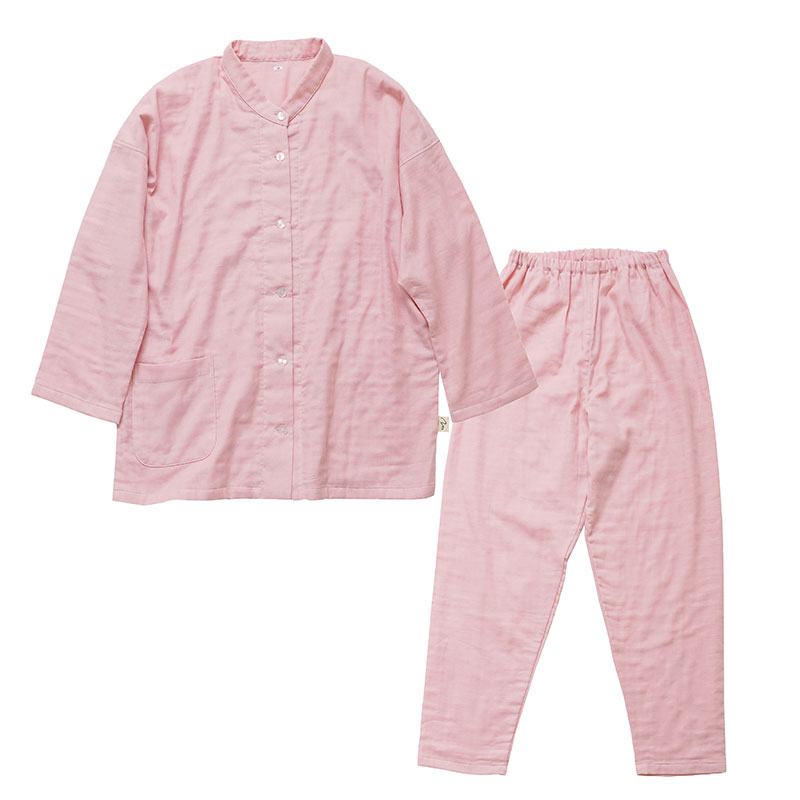 moun　3重ガーゼ　レディースパジャマ　綿100%　日本製　Mサイズ（ブラウン）