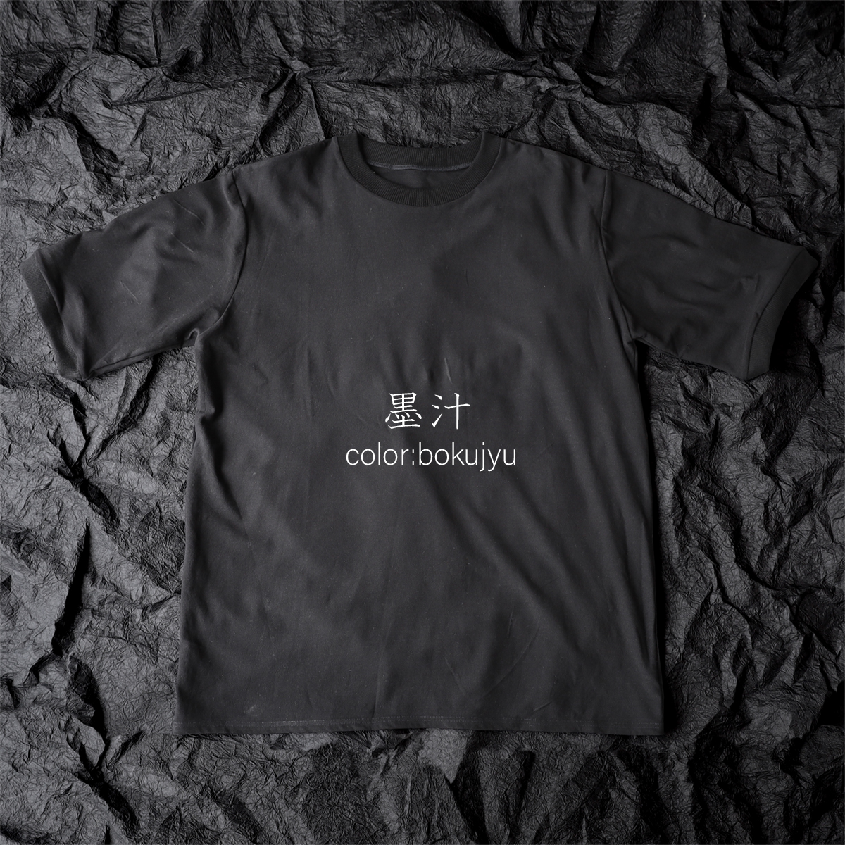 土に還る天然素材「和紙糸」で作ったTシャツ　メンズ　Lサイズ　墨汁（ブラック） ／ まちづくり観光振興機構 半袖 カットソー 黒 トップス サステナブル 大人用 清涼感 奈良県 田原本町