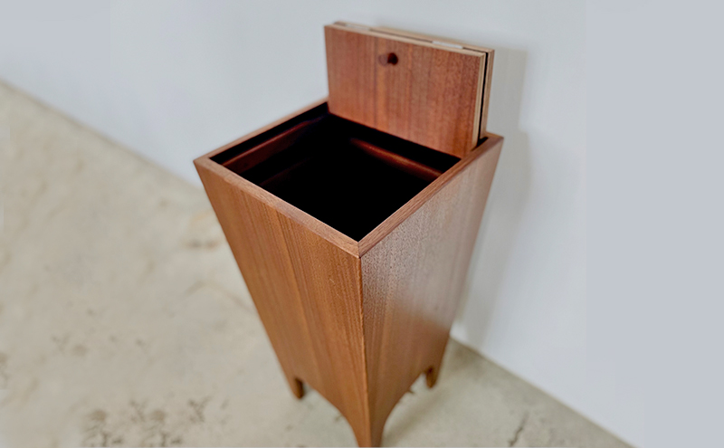 ダストボックス ウォールナット Mサイズ ゴミ箱 ごみ箱 家具 木製 デザイン オリジナル 兵庫県 小野市