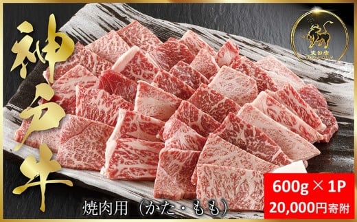 神戸牛 焼肉用 600g×1P  (ASGY2)  ふるさと納税 牛肉 ブランド和牛 国産 和牛 神戸牛 神戸ビーフ 焼肉  バーベキュー かた もも 太田家 兵庫県 神戸 但馬 朝来 朝来市