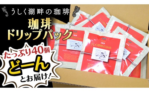 
            うしく湖畔の珈琲 ドリップパック 40個セット ドリップコーヒー ドリップ 大容量 大量 業務用  珈琲 たっぷり 小分け 自家焙煎 ブレンド おいしい 美味しい お取り寄せ セット 茨城 トムトム
          