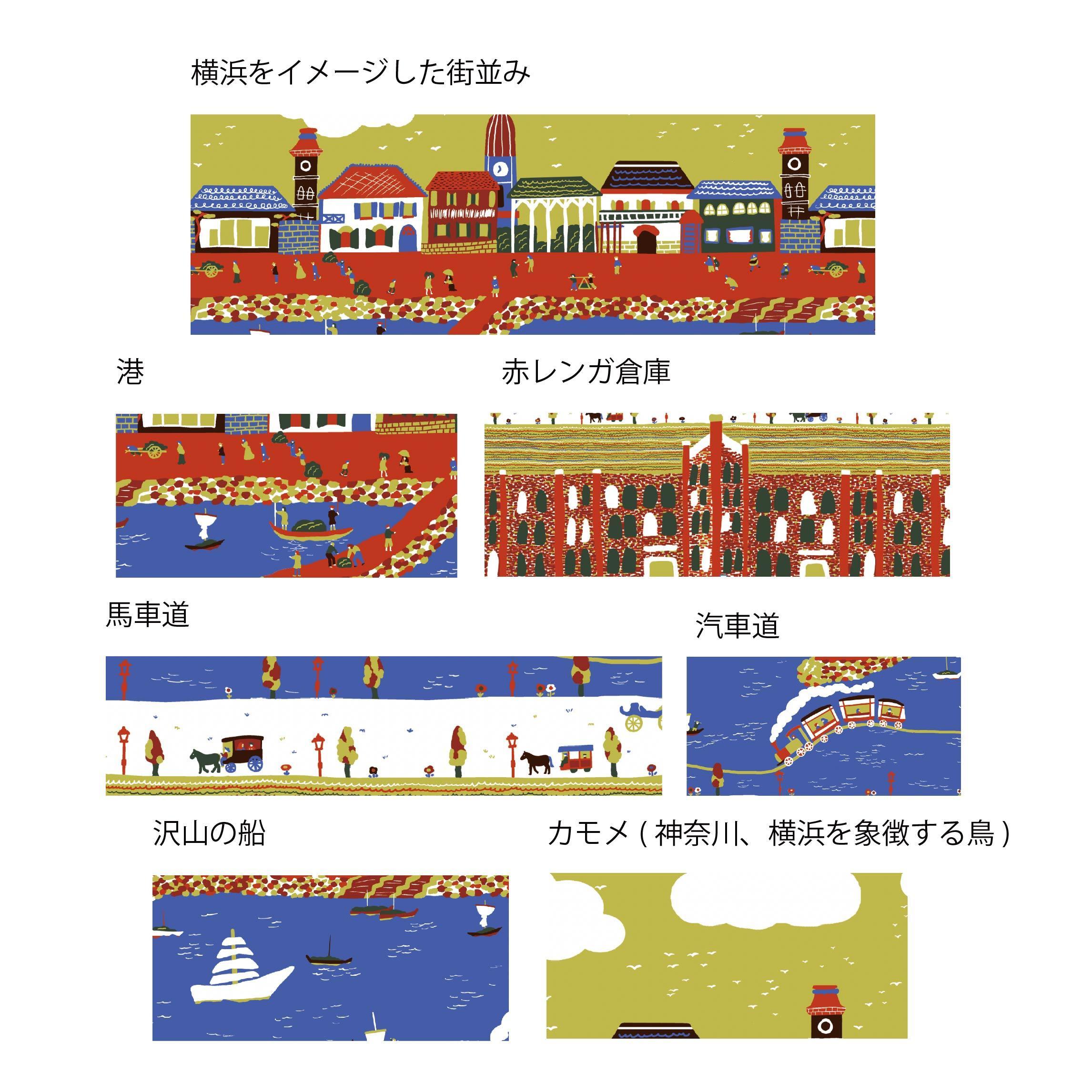 【横浜柄】横浜捺染で染色したスカート