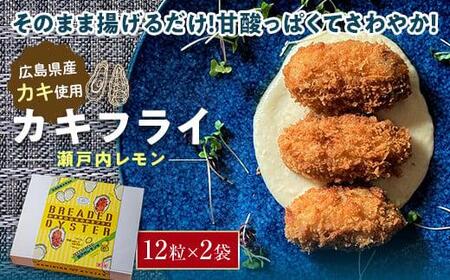 ＼寄附額改定／　広島県産 カキフライ(瀬戸内レモン)12粒×2袋