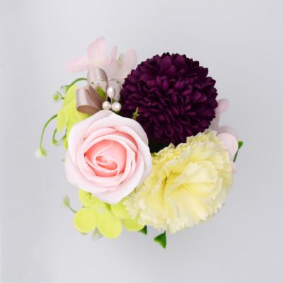 ふるさと納税 いすみ市 カルトナージュ花器の仏花アレンジと写真たて　(ダマスク柄) |  | 02