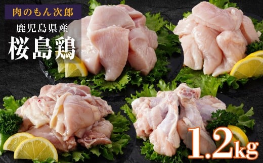 
            桜島鶏バラエティセット（特製ブライン液仕込み・下味付き）　小分けパック1.2kg（4パック）
          