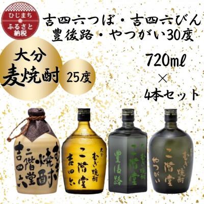 ふるさと納税 日出町 【2025年10月上旬発送】二階堂吉四六つぼ・吉四六瓶・豊後路・やつがい(720ml)4本セット | 