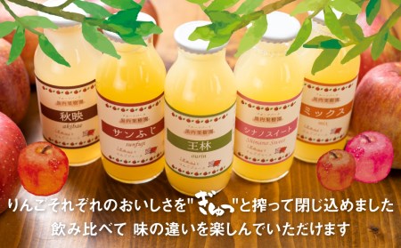 ぎゅっとりんごジュース　5種10本 飲み比べ 化粧箱入り 100%飛騨リンゴを使っておいしさを凝縮したジュース 黒内果樹園 ギフト お中元 にも[Q1867]