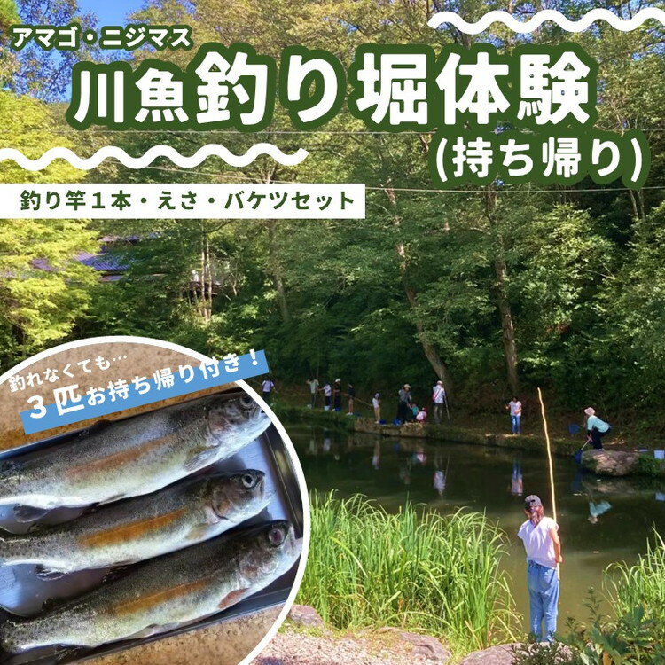【ふるさと納税】久万高原ふるさと旅行村「川魚釣り堀体験（持ち帰り）」 ｜ アウトドア 体験 愛媛 高原 観光 旅行 アクティビティ アマゴ ニジマス キャンプ 森林浴