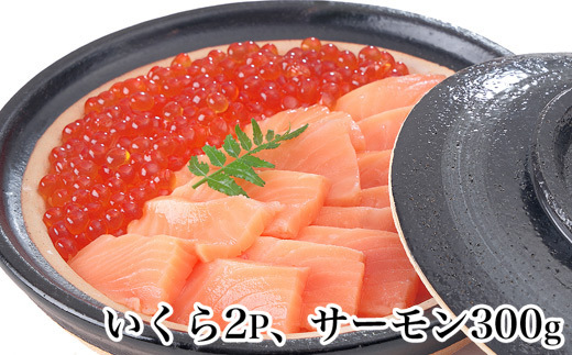 A-81024 いくら醤油漬け80g×2P・生食可アトランティックサーモン300g前後セット
