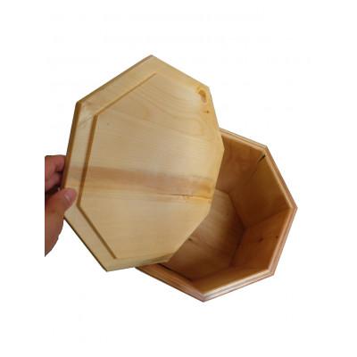 ふるさと納税 春日部市 木製　蓋つきゴミ箱(八角形) |  | 01