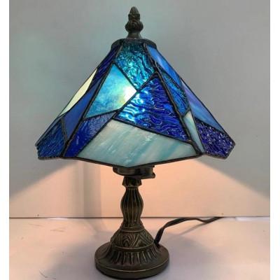 ふるさと納税 大村市 ステンドグラス ランプ 【スタンド型　色彩　青】