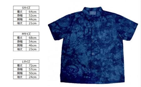 本藍染 オープンカラーシャツ Lサイズ Khimaira キマイラ オリジナル シャツ むらくも染め むらくも