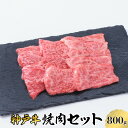 【ふるさと納税】【神戸牛】焼肉セット　800g(赤身焼肉400g、バラ焼肉400g)　【 お肉 牛肉 食材 グルメ ブランド牛 日本産 国産 夕飯 晩御飯 夜ごはん 】