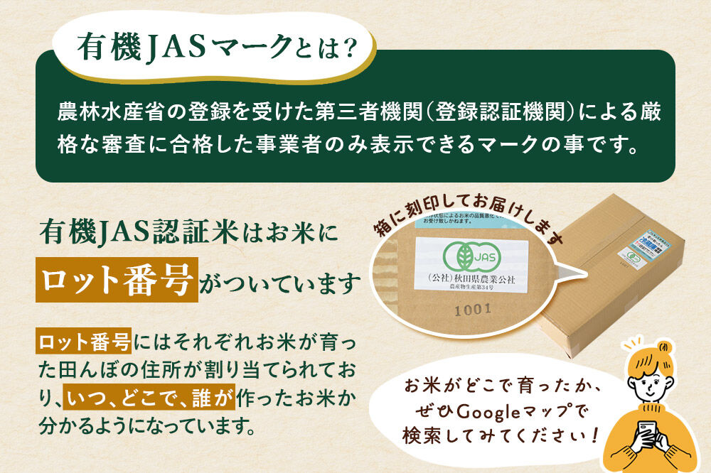 ＜令和8年産 新米＞《定期便5ヶ月》【白米】あきたこまち 有機JAS認定 10kg（5kg×2袋） [あきたこまち 新米 米 お米 白米 精米 有機JAS認定 有機米 ブランド米 食卓 秋田県産]