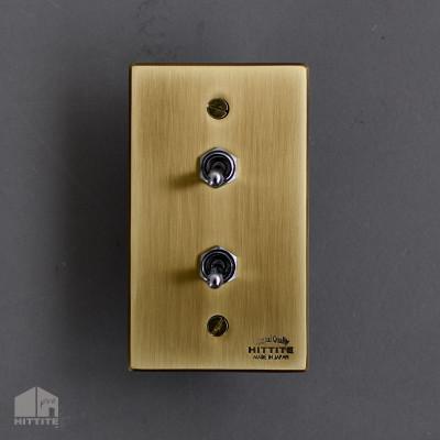 ふるさと納税 木津川市 HITTITEのトグルスイッチ　真鍮色　D(2口長方形)