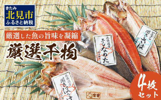 
厳選干物4枚セット ( 魚介類 海鮮 干物 魚 ほっけ ホッケ さば サバ カレイ サクラマス 一夜干し )【094-0019】
