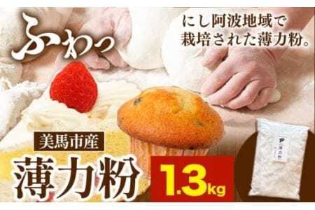 美馬市産 薄力粉 1.3kg 美馬市産 実森ラボラトリー株式会社 自家製小麦のお店mimori《30日以内に出荷予定(土日祝除く)》 送料無料 徳島県 美馬市 お菓子 パン 小麦 ケーキ