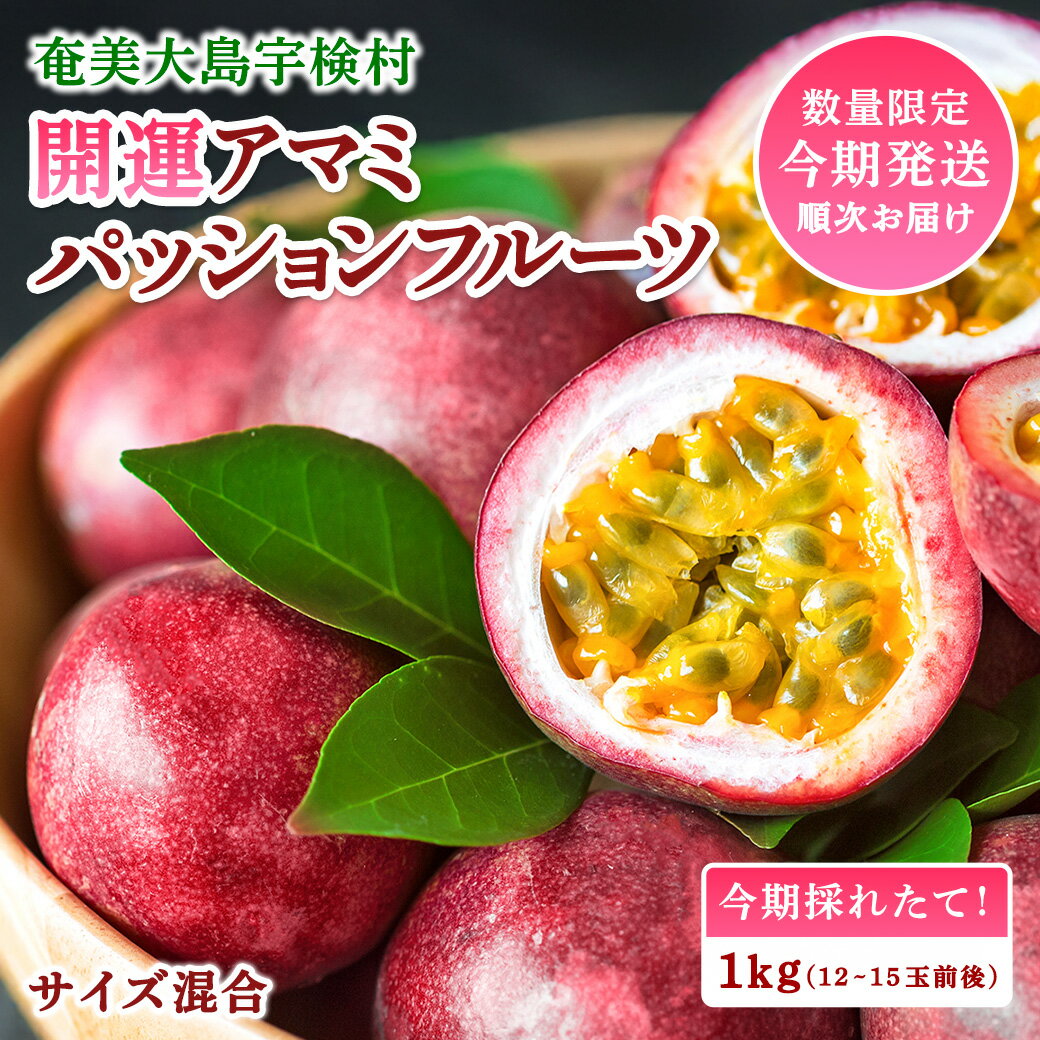 【ふるさと納税】＼味で勝負／完熟 パッションフルーツ サイズ混合 1kg 【2025年6月中旬～順次発送】奄美大島開運酒造 果物 フルーツ リリコイ 果物時計草 南国 品種 産地直送 農家直送 デザート 鹿児島県産 国産 奄美大島 宇検村 家庭用 お取り寄せ 特産品 旬 新物