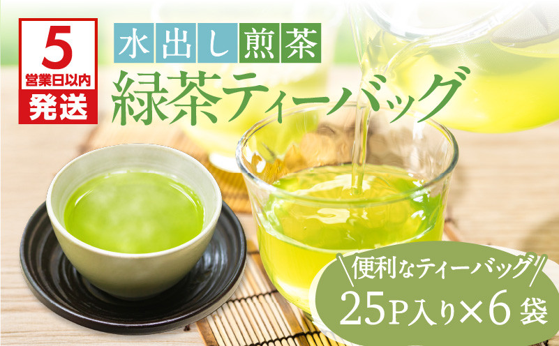 
            【期間限定】水出し煎茶 緑茶ティーバッグ 6袋　K111-039_03
          