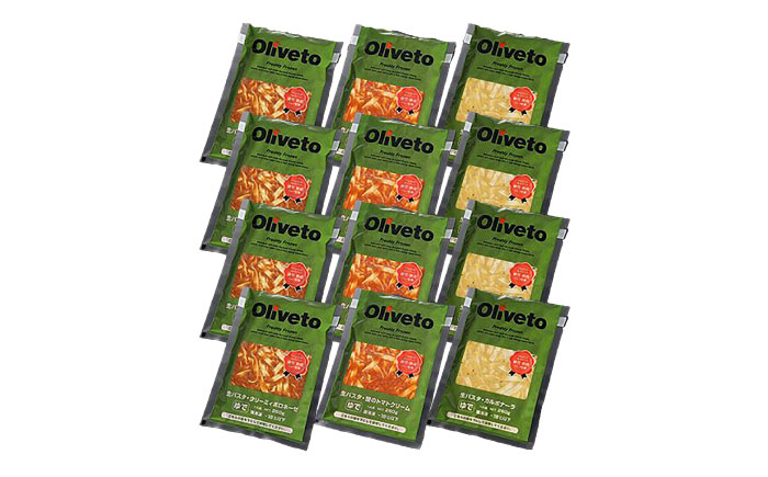 植竹隆政シェフ監修 Oliveto 生パスタ 3種類×4食(計12食)食べ比べセット / パスタ 冷凍 調理済 熊本県【亀井通産株式会社(株式会社マルハニチロ九州)】 [BHAY003]